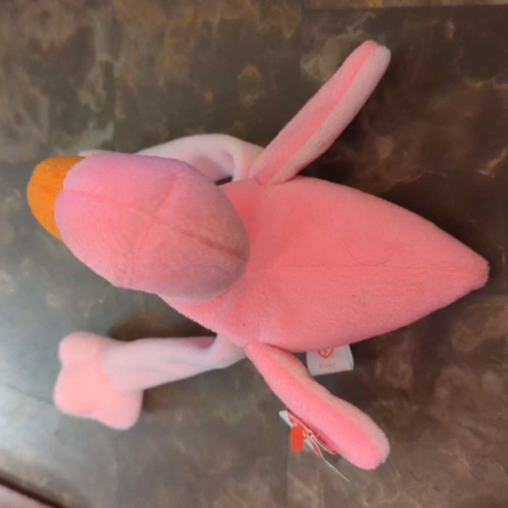 Retired Tag Errors PVC Pellet Pinky Beanie Baby 4072 Flamingo 🦩 - Picture 2 of 8